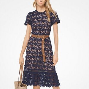 Michael Kors Floral Overlay Lace Dress Size XSmall